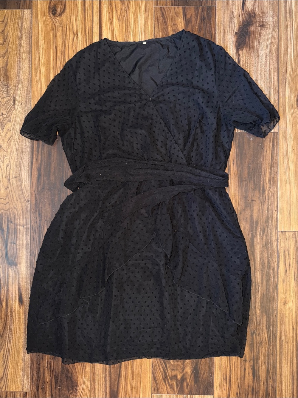 Classic Black Wrap Dress with Belt